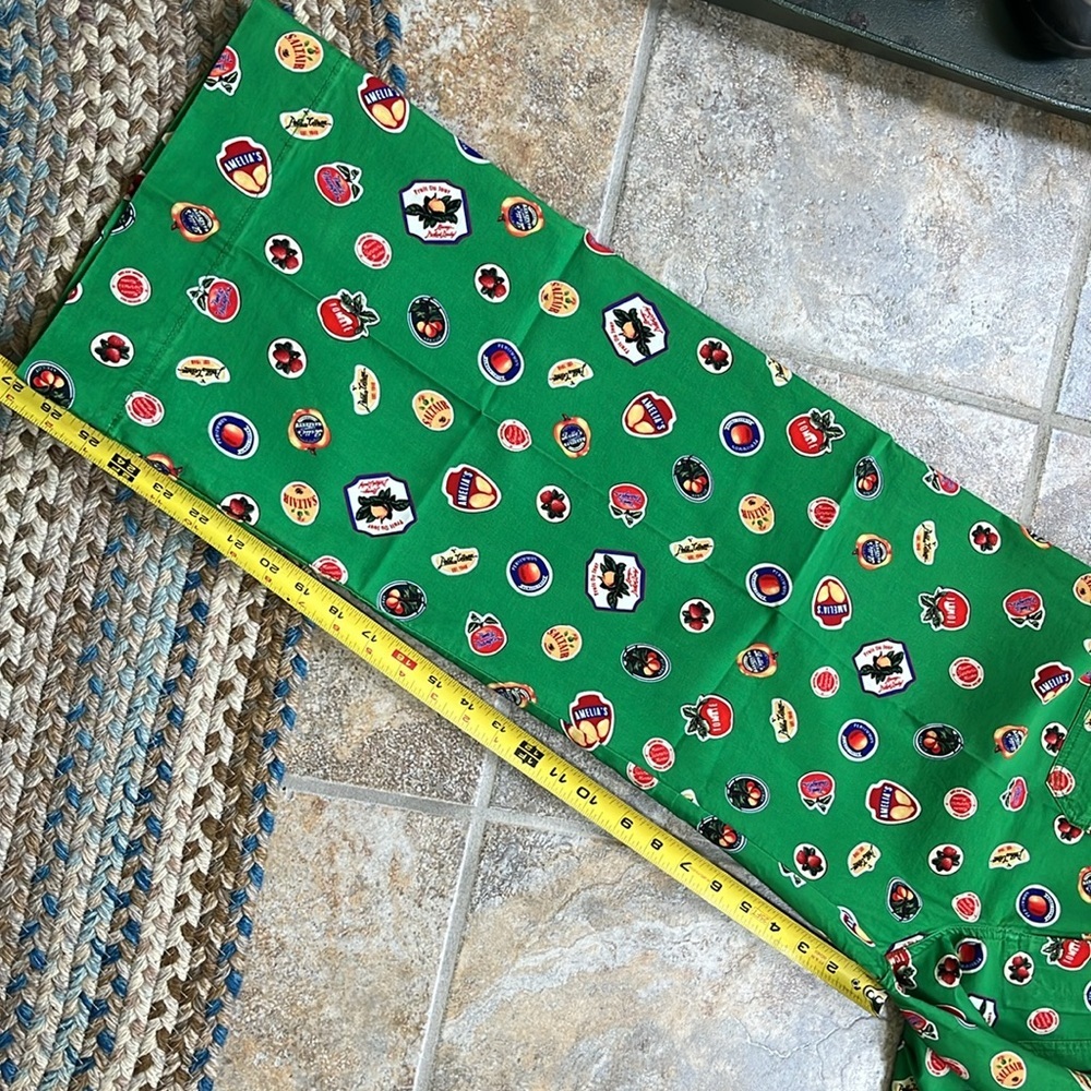 Anthropologie Green Wide-Leg Printed Pants - Picture 14 of 15